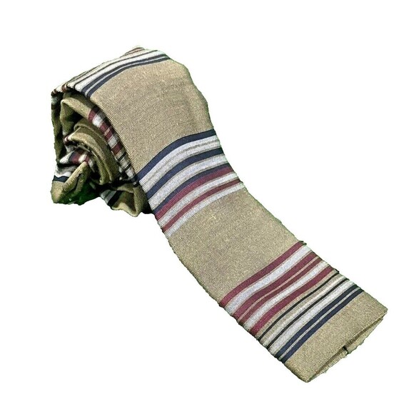 Sterling's Store For Men Vintage Wool Blend Striped Square Tie Retro 52 X 2 1/2 - Picture 3 of 9